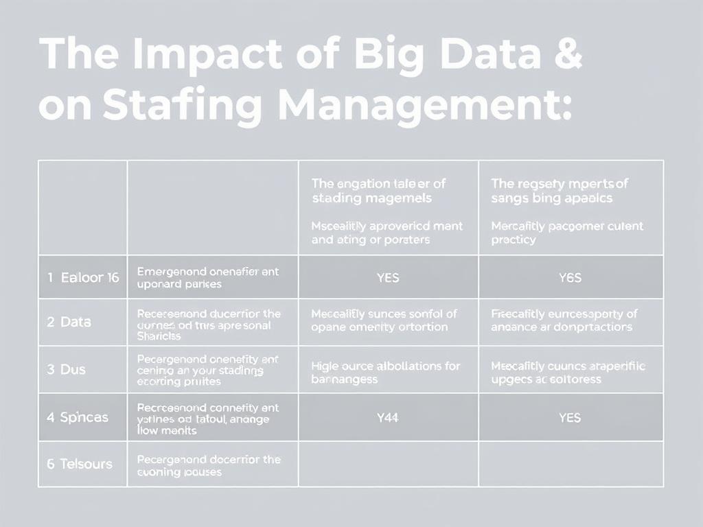     The Impact of Big Data on Staffing Management. Table: Emerging Technologies Supporting Big Data in Staffing Management