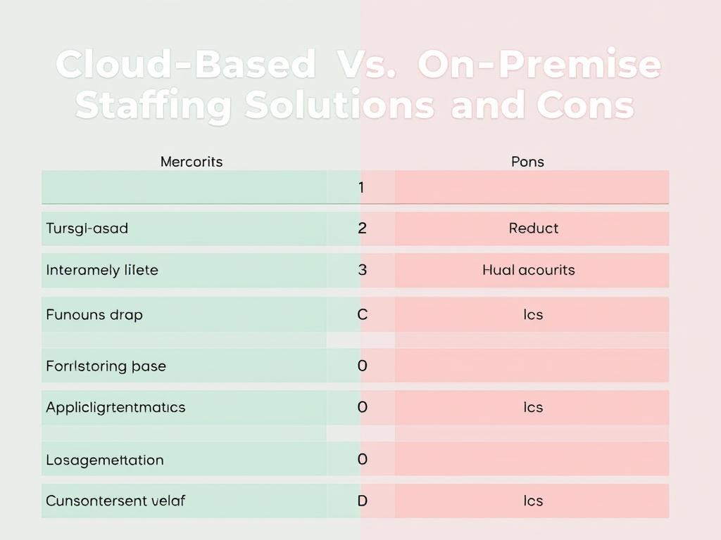     Cloud-Based vs. On-Premise Staffing Solutions: Pros and Cons. Security Comparison Table